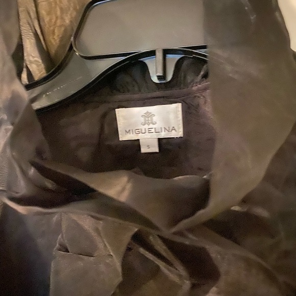 Miguelina Black Silk Ruffle Sleeveless Dress Size S - Picture 5 of 6